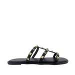 Sandalias flats Valeria negro para mujer