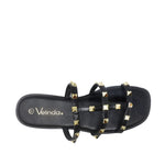 Sandalias flats Valeria negro para mujer