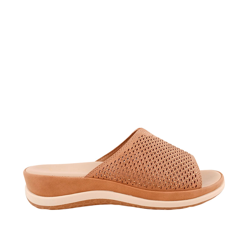 Sandalias flats Rita tan