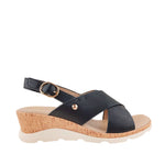 Sandalias de cuña Pamela para mujer color negro