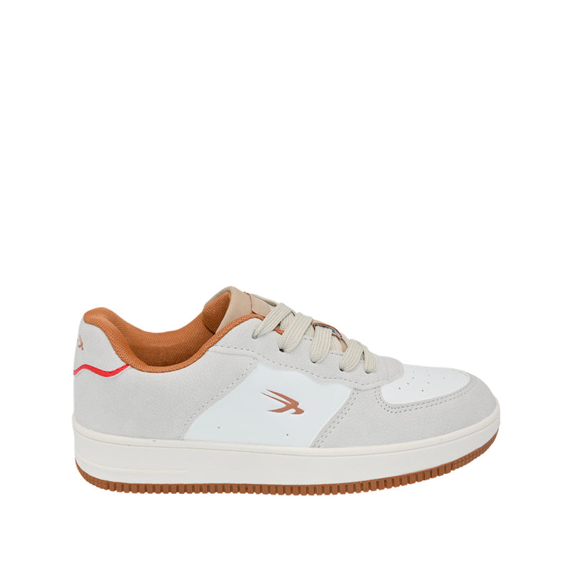Sneakers Joey para niño color blanco y taupe