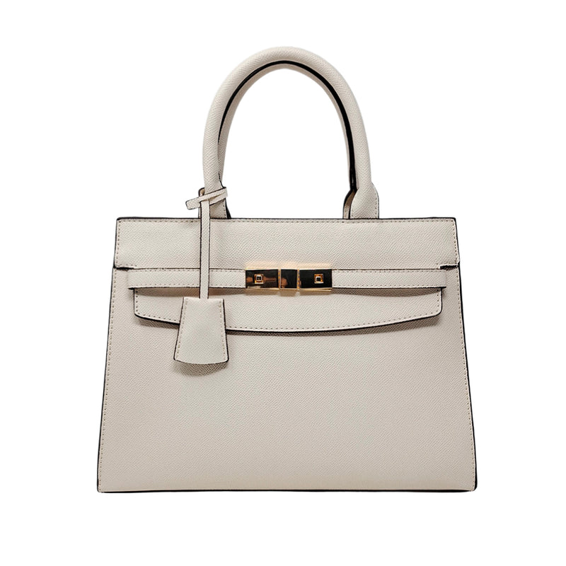 Cartera satchel Alice para mujer color hueso