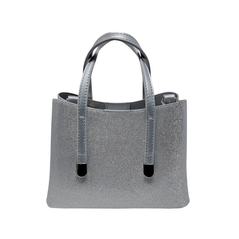 Cartera satchel Vicky para mujer color plateado