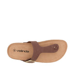 Sandalias Flats Gize para mujer color café