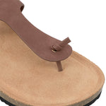 Sandalias Flats Gize para mujer color café