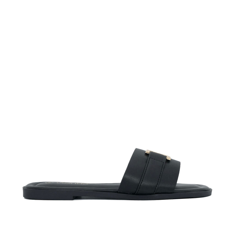 Sandalias flats Sandra para mujer color negro