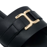 Sandalias flats Sandra para mujer color negro