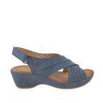 Sandalias de cuña Raquel para mujer color navy