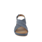 Sandalias de cuña Raquel para mujer color navy