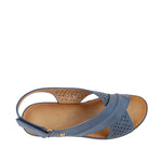 Sandalias de cuña Raquel para mujer color navy