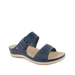 Sandalias flats Gladys para mujer color navy