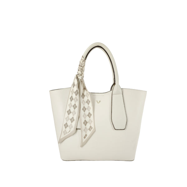 Cartera satchel Madison para mujer color hueso