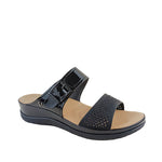 Sandalias flats Gladys para mujer color negro