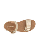 Sandalias Flats Carmen para mujer color dorado