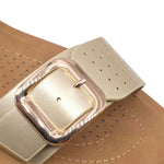 Sandalias Flats Carmen para mujer color dorado