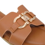 Sandalias Flats Amanda para mujer color tan