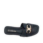 Sandalias Flats Amanda para mujer color negro