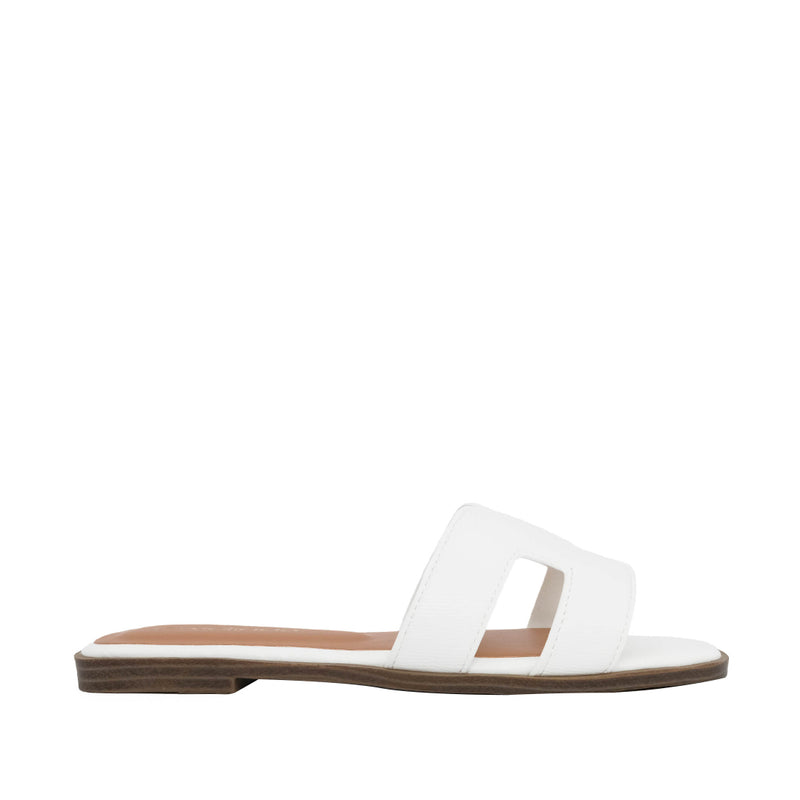 Sandalias Flats Lucia para mujer color blanco