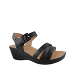 Sandalias de cuña Julieta para mujer color negro