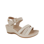 Sandalias de cuña Julieta para mujer color beige