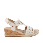 Sandalias de cuña Bianca para mujer color hueso