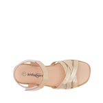Sandalias flats Tamara para niña color oro rosa