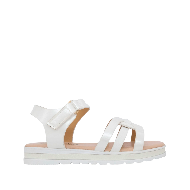Sandalias flats Irene para niña color blanco