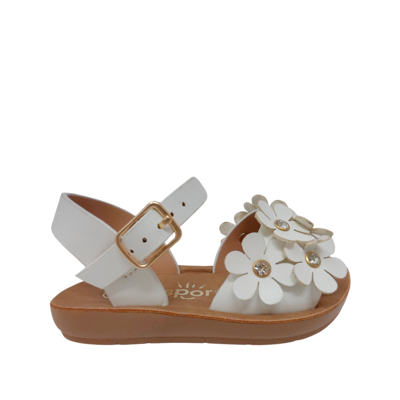 Sandalias flats Flori para infante color blanco