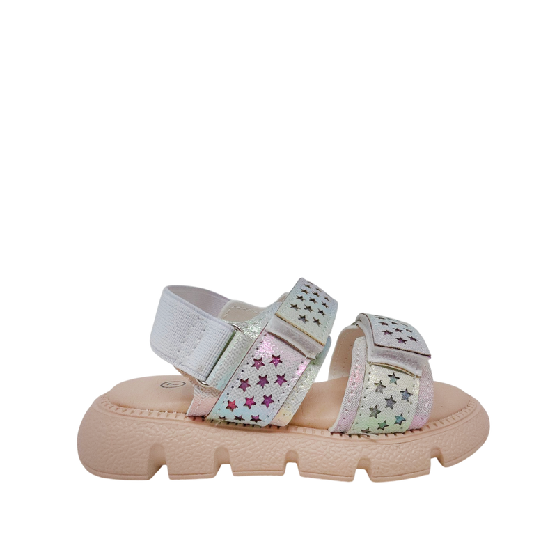 Sandalias flats Paula para infante color blanco