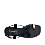 Sandalias flats Estela para mujer color negro