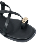 Sandalias flats Estela para mujer color negro