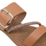 Sandalias flats Duna para mujer color tan