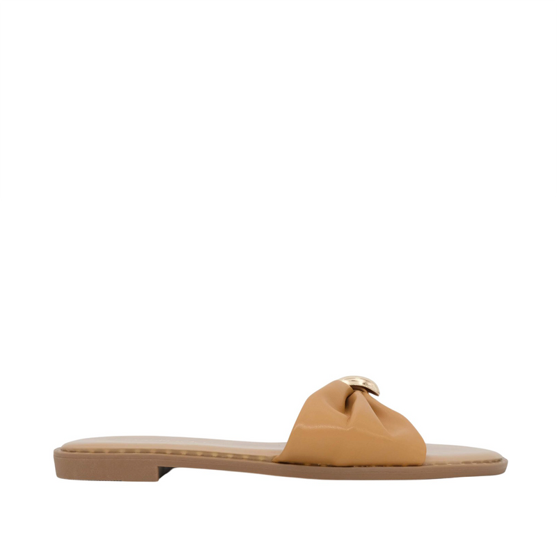 Sandalias flats Aura para mujer color nude