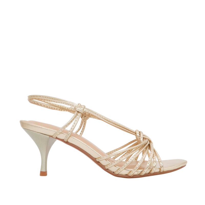 Sandalias de tacón Suki para mujer color dorado