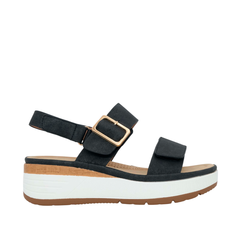 Sandalias de cuña Leila para mujer color negro