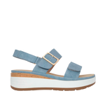 Sandalias de cuña Leila para mujer color denim
