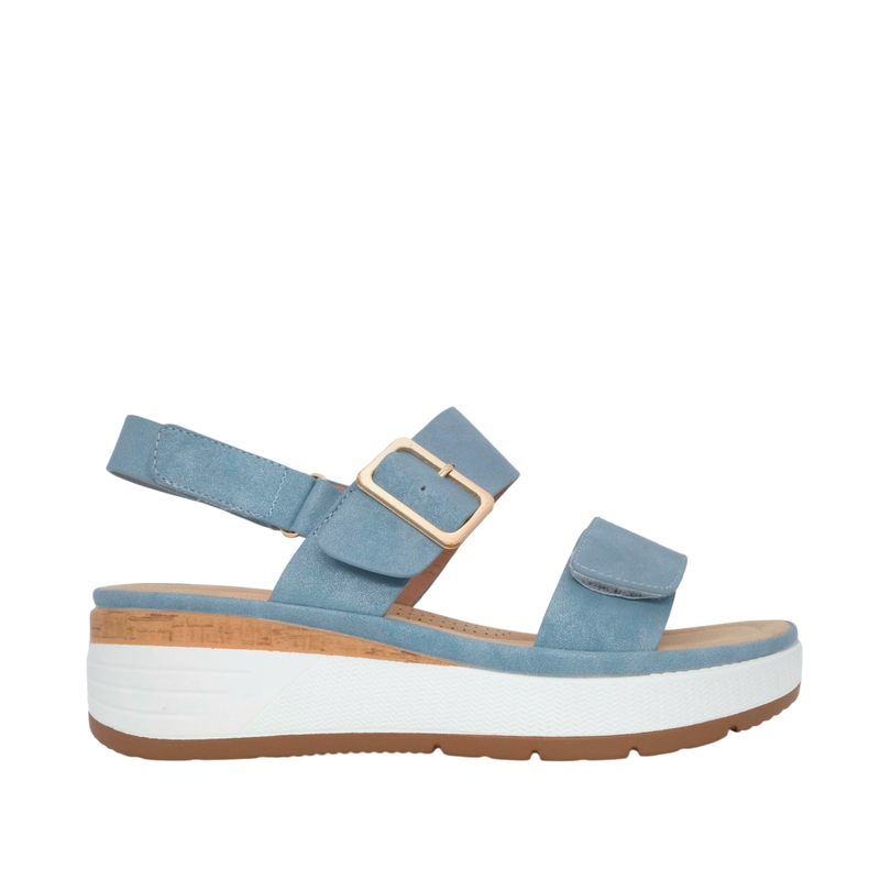 Sandalias de cuña Leila para mujer color denim