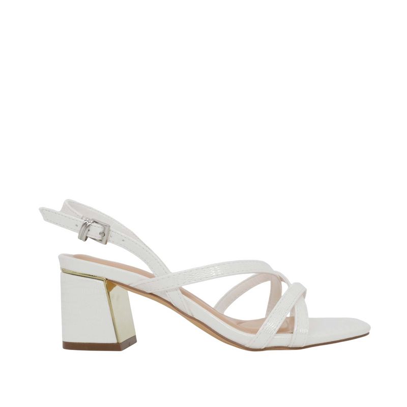 Sandalias de tacón Kiara para mujer color blanco