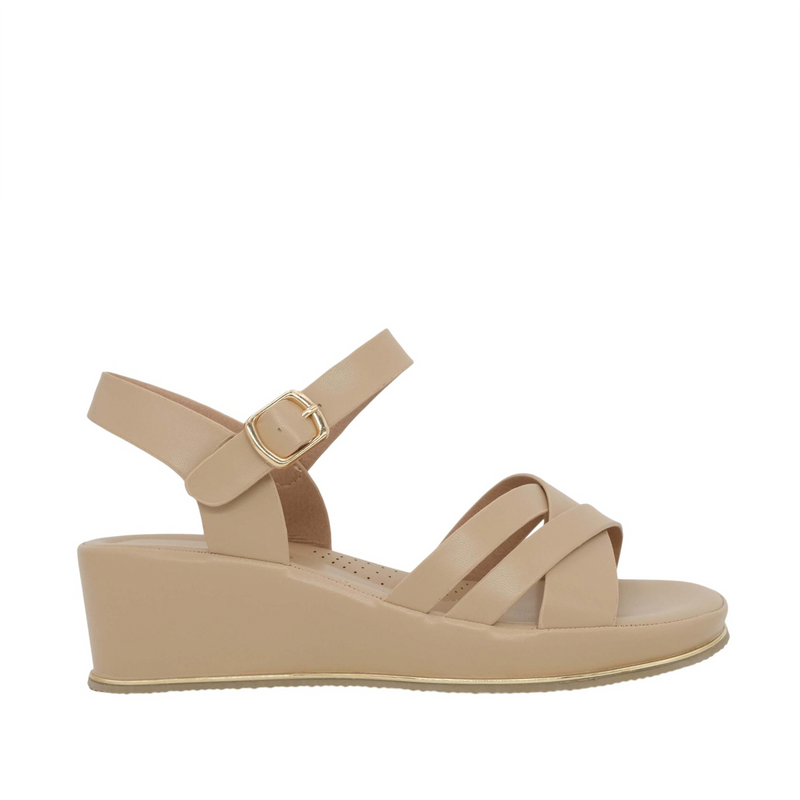 Sandalias de cuña Ines para mujer color taupe