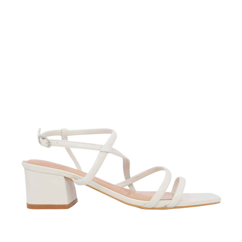 Sandalias de tacón Chole para mujer color blanco