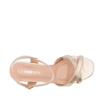 Sandalias de tacón Astrid para mujer color dorado
