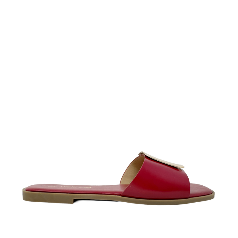 Sandalias flats Violeta para mujer color rojo