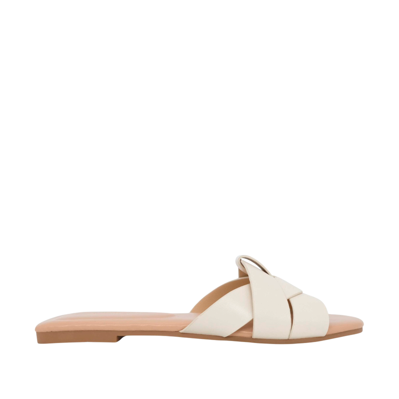 Sandalias flats Marcela para mujer color hueso