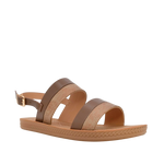 Sandalias flats Luna para mujer color café