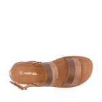 Sandalias flats Luna para mujer color café