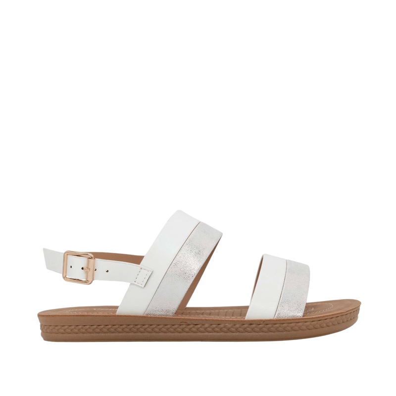 Sandalias flats Luna para mujer color blanco