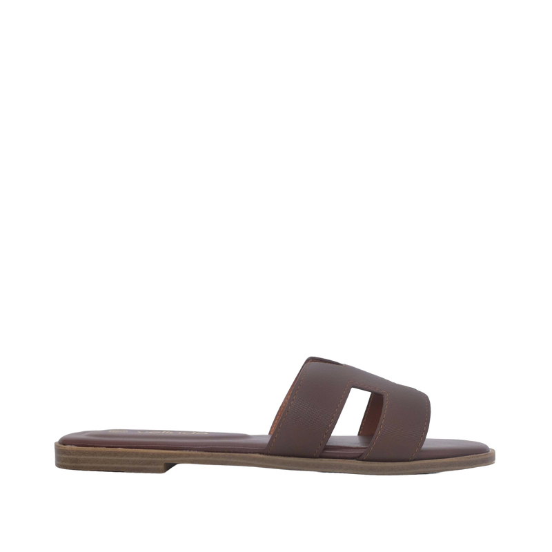 Sandalias flats Lucia para mujer color café