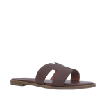 Sandalias flats Lucia para mujer color café