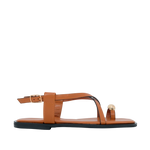 Sandalias flats Estela para mujer color tan