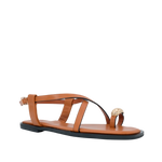 Sandalias flats Estela para mujer color tan